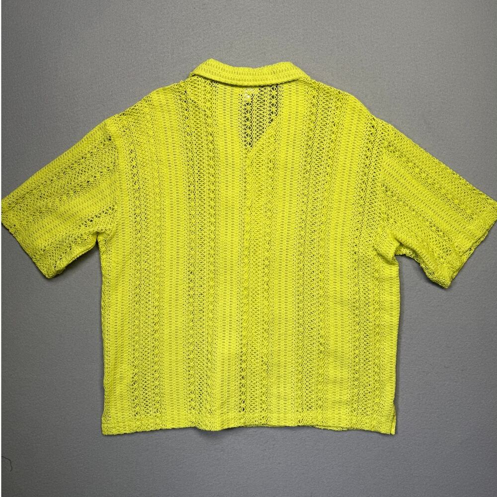 Mode of One Men's Crochet Relaxed fit Camp Shirt Harvest Pear Large $50 - Picture 2 of 7
